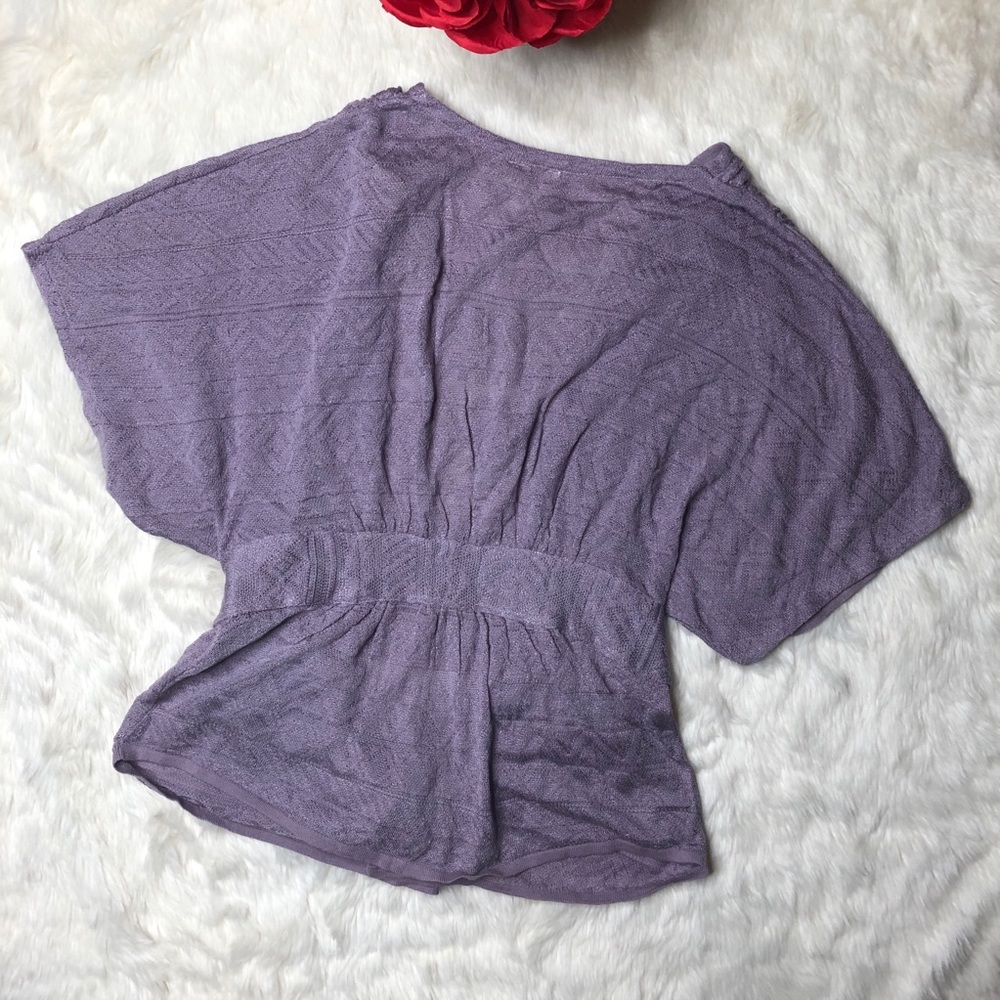 Anthropologie Moth Purple Tie Front Kimono - Picture 5 of 7
